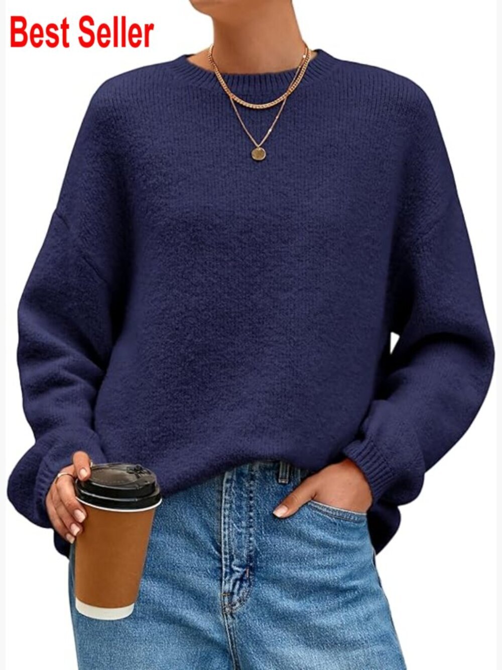Long Sleeve Crewneck Pullover Oversized Chunky Knitted Jumper Sweater Tops